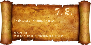 Tukacs Romulusz névjegykártya